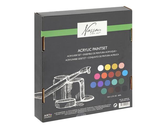 Acrylverf Nassau fine art doos a 18 tubes a 36ml