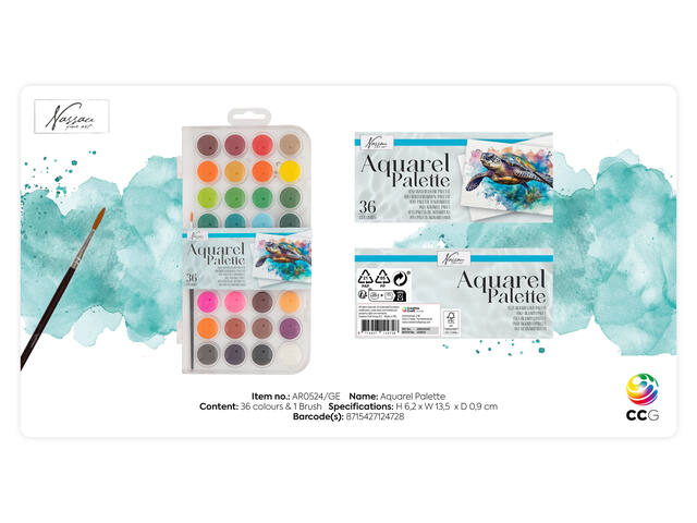 Aquarelverf Nassau fine art doos a 36 napjes