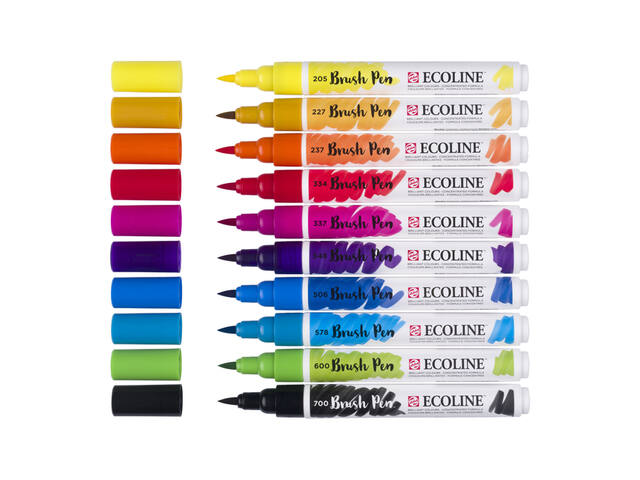 Brushpen Talens Ecoline set 10 stuks primair