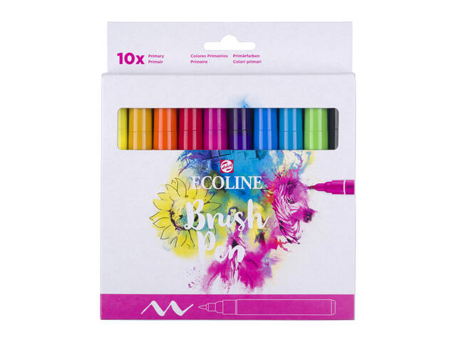 Brushpen Talens Ecoline set 10 stuks primair