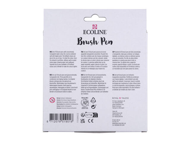 Brushpen Talens Ecoline set 10 stuks primair