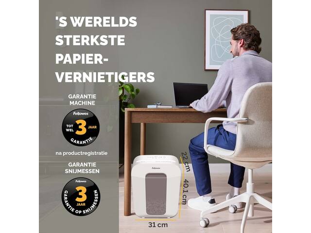 Papiervernietiger Fellowes LX50 4x37mm wit