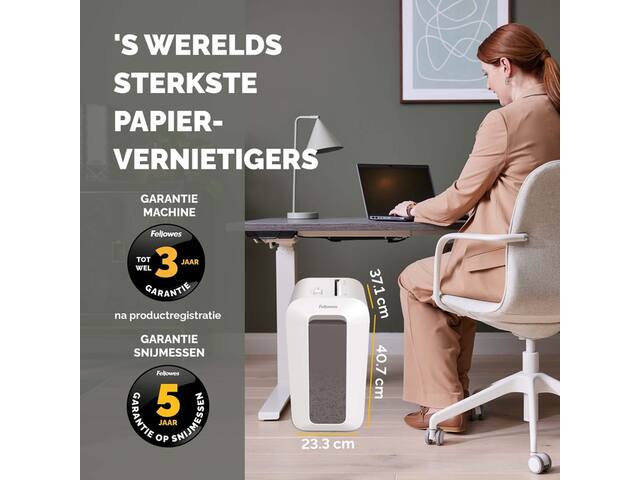 Papiervernietiger Fellowes LX65 4x40mm wit