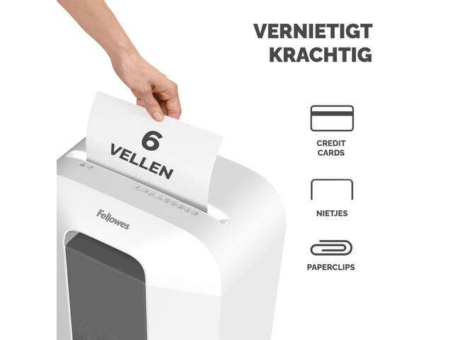 Papiervernietiger Fellowes LX25 4x37mm wit