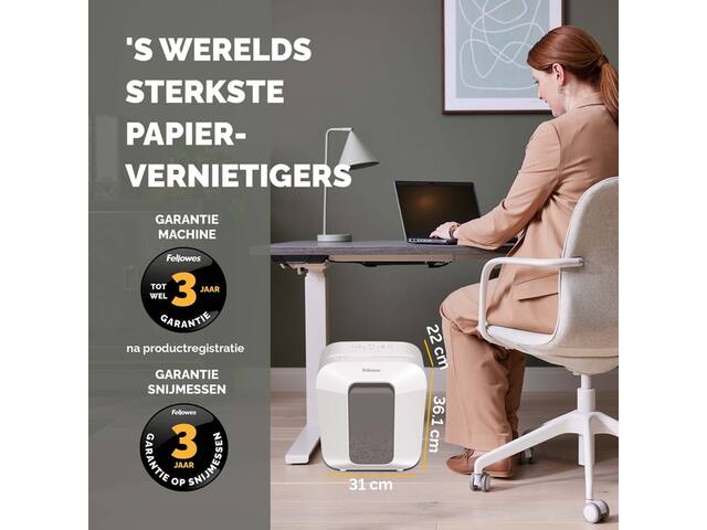Papiervernietiger Fellowes LX25 4x37mm wit