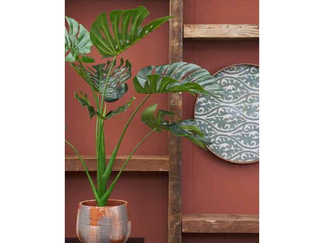 Kunstplant Mica Monstera in plastic pot