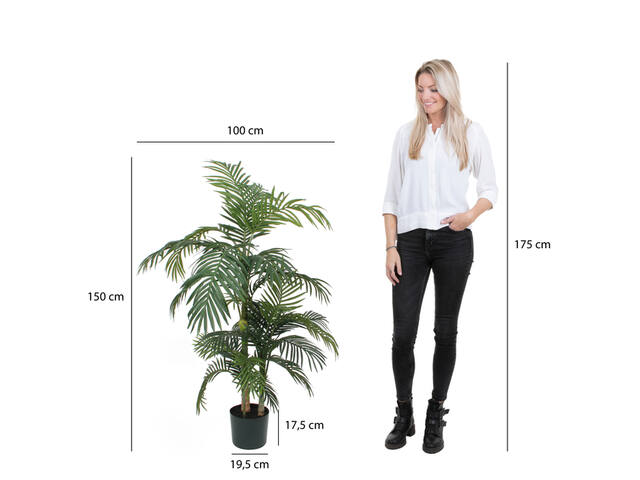 Kunstplant Mica Areca palm in plastic pot