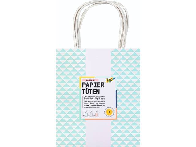 Tas handvat Folia kraftpap 115gr 18x21x8 3dessins