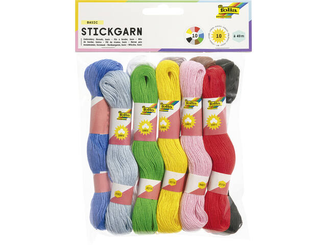 Borduurgaren Folia 10 strengen 4m assorti