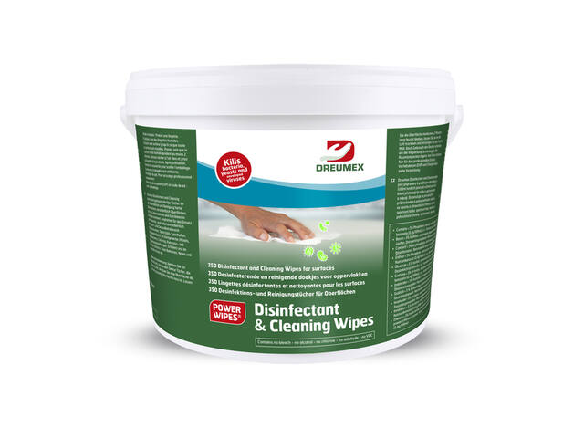 Desinfectiedoekjes Dreumex emmer 350 stuks wit