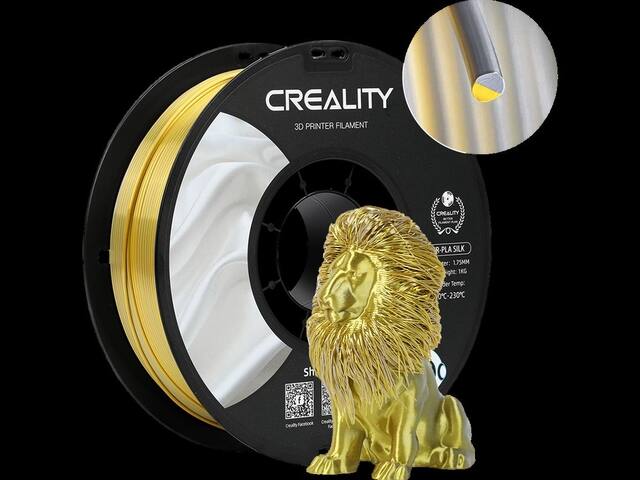 3D Filament Creality PLA 1.75mm Silk goud zv 1kg