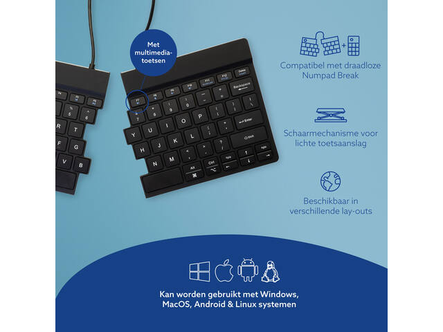 Toetsenbord R-Go Split Break QWERTY WL zw