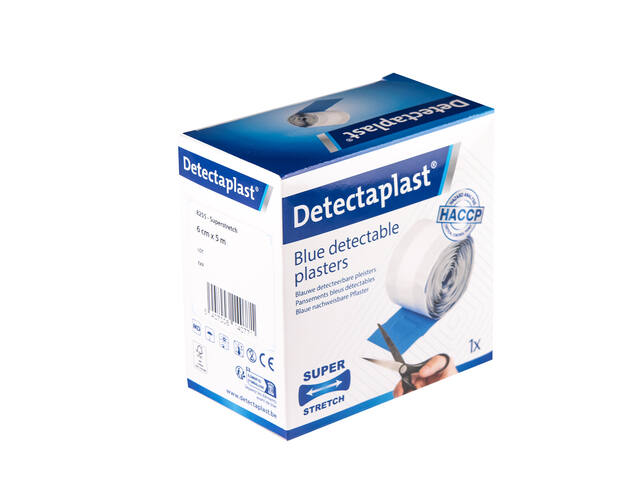 Elastische bl textielpleister Detectaplast 6cmx5m