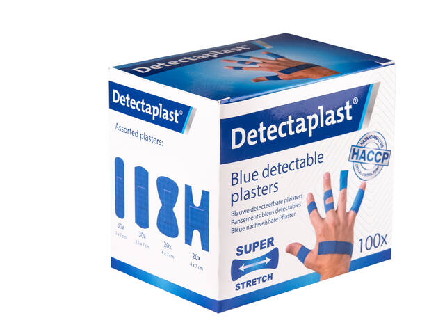 Elastische bl textielpleister Detectaplast assorti