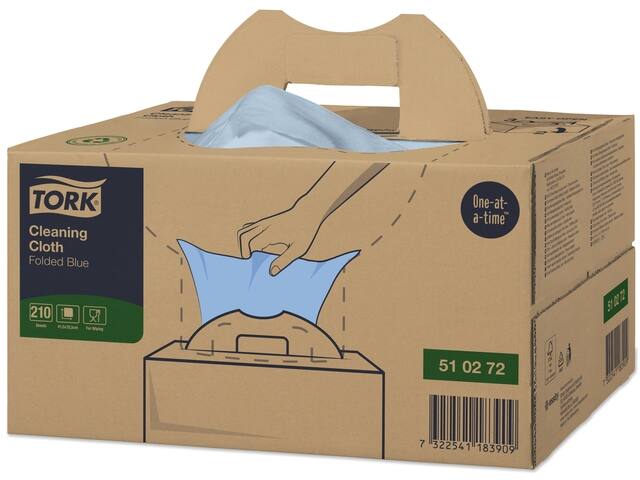 Reinigingsdoek Tork W7 dispenserdoos 1laags blauw