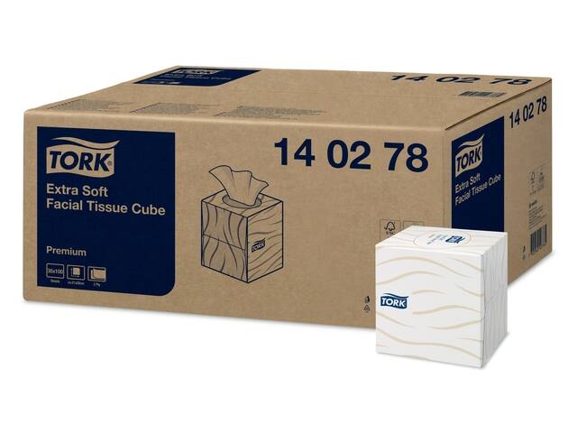 Facial tissues Tork Premium kubus 2laags wit