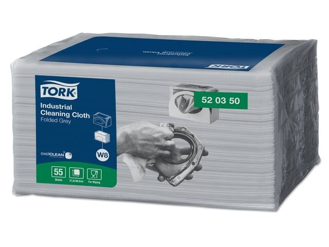 Reinigingsdoek Tork W8 Industrial 1laags grijs