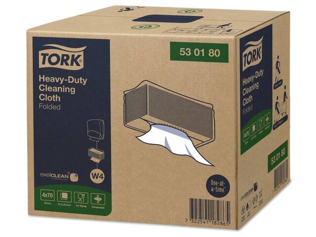 Reinigingsdoek Tork W4 gevouwen wit 530180