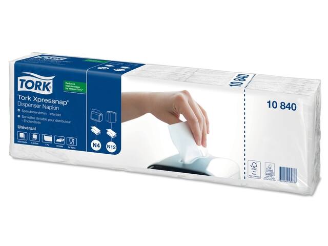 Servet Tork N4 Universal vierdevouw 1laags wit