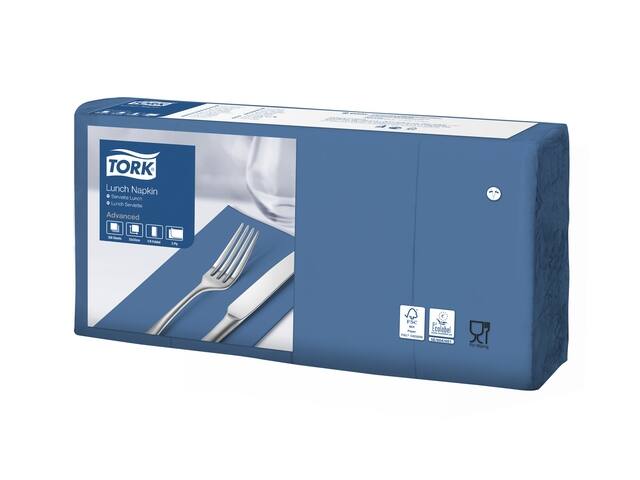 Lunchservet Tork Advanced achtstevouw donkerblauw