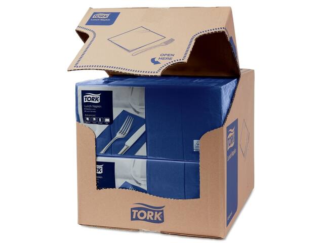 Lunchservet Tork Advanced achtstevouw donkerblauw