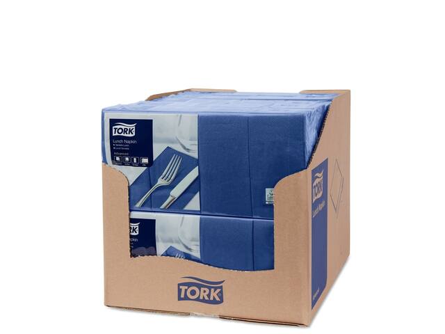 Lunchservet Tork Advanced achtstevouw donkerblauw