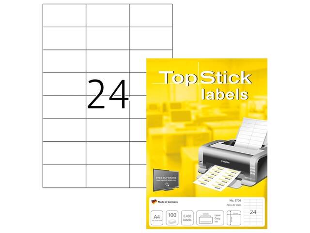 Etiket TopStick 70x37mm wit 2400st