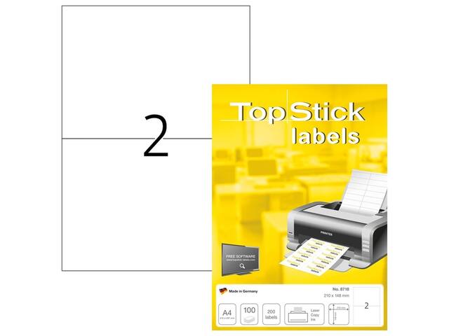 Etiket TopStick 210x148mm wit 200st