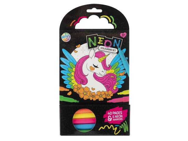 Colouring Book 15x15 cm 40 sheets 5 neon markers