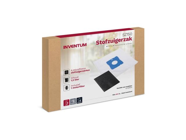 Stofzuigerzak Inventum 1.5l set 4 zakken en filter
