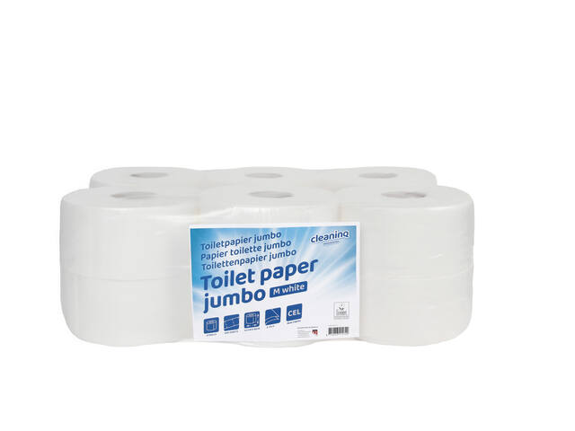 Toiletpapier Cleaninq T2 jumbo klein 12x150m wit