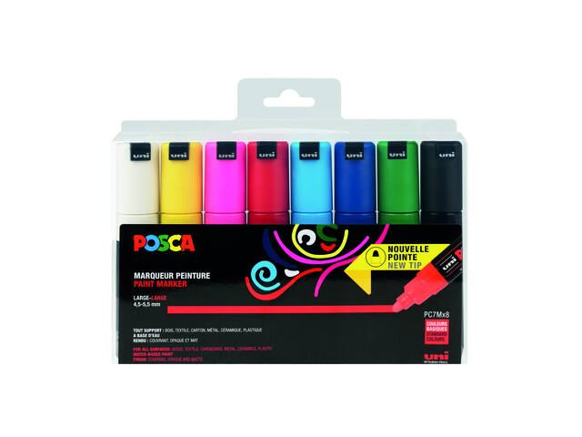 Paintmarker Uni POSCA PC7M B 8st assorti
