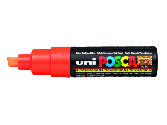 Paintmarker Uni POSCA PC8K B schuin fluor oranje