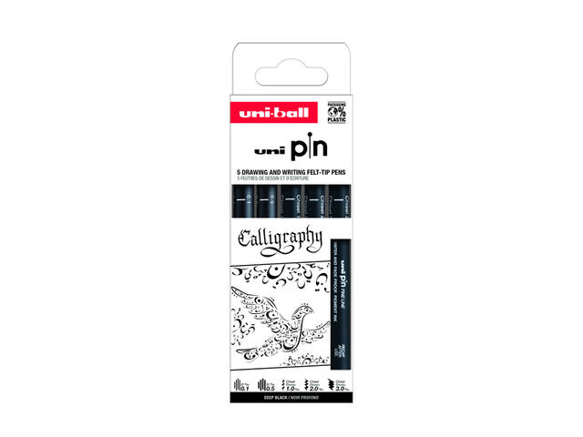 Fineliner Uni-ball Pin Calligraphie assorti
