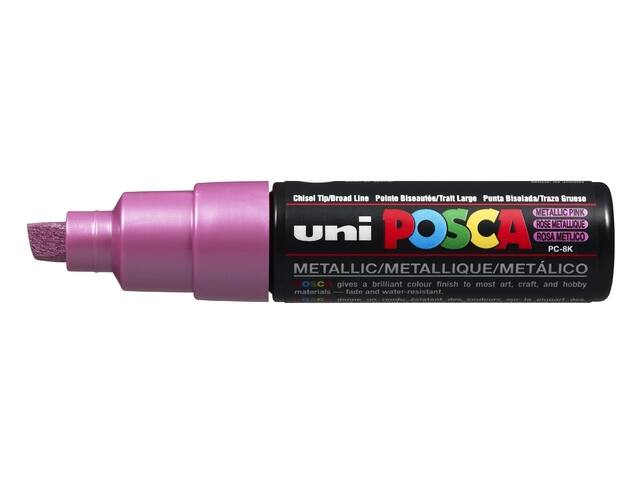Paintmarker Uni POSCA PC8K B schuin metallic roze
