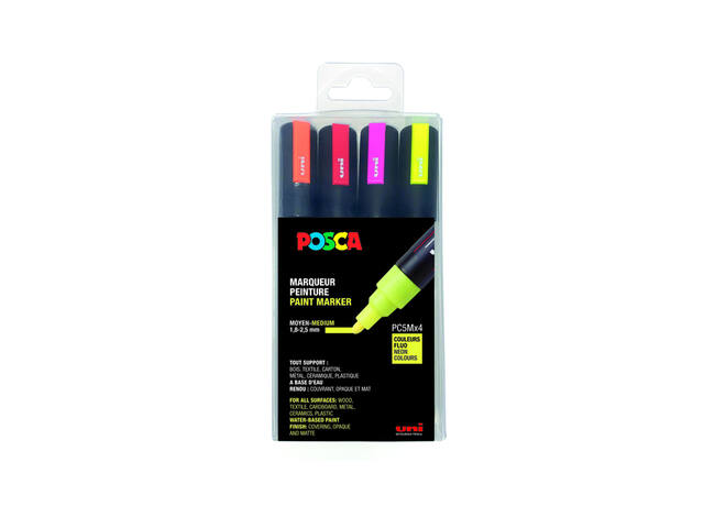 Paintmarker Uni POSCA PC5M M fluor 4st assorti