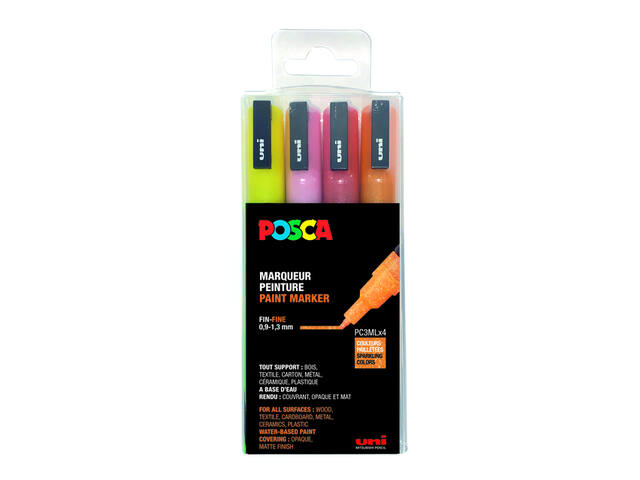 Paintmarker Uni POSCA PC3M F 4st glitter warm