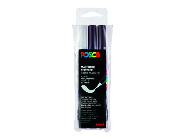 Paintmarker Uni POSCA PCF350 Brush 1-10mm 3st ass