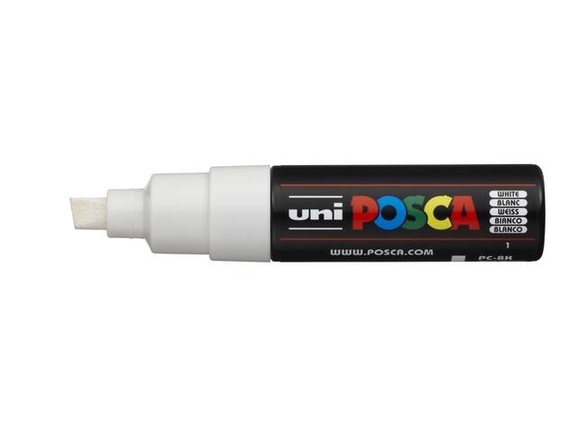 Paintmarker Uni POSCA PC8K B schuin wit