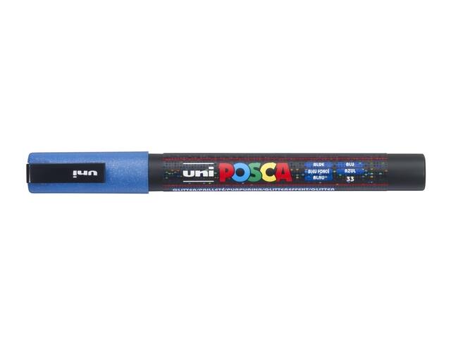 Paintmarker Uni POSCA PC3M F glitter donkerblauw