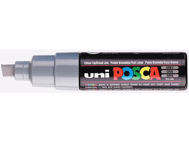 Paintmarker Uni POSCA PC8K B schuin grijs