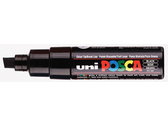 Paintmarker Uni POSCA PC8K B schuin zwart