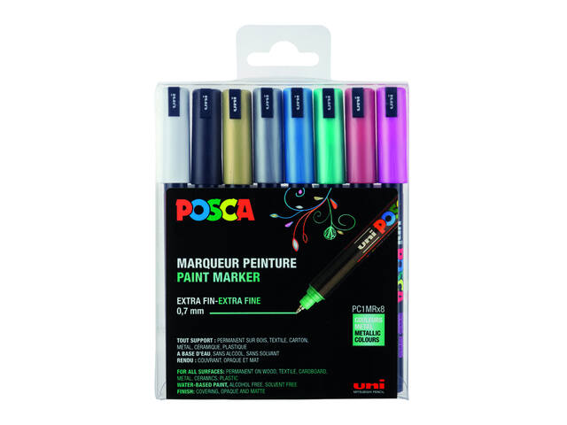 Paintmarker Uni POSCA PC1MR EF metallic 8st ass