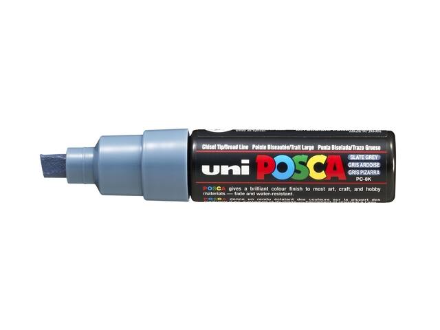 Paintmarker Uni POSCA PC8K B schuin leisteengrijs