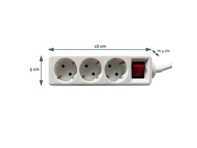 Stekkerdoos BRASQ  3 voudig 3 meter wit