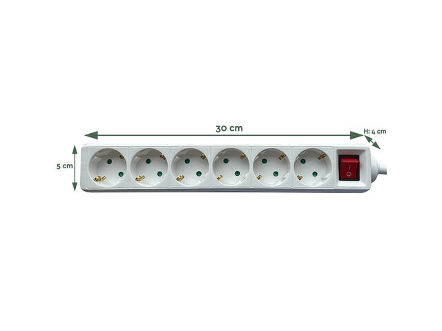 Stekkerdoos BRASQ  6 voudig 1.4 meter wit