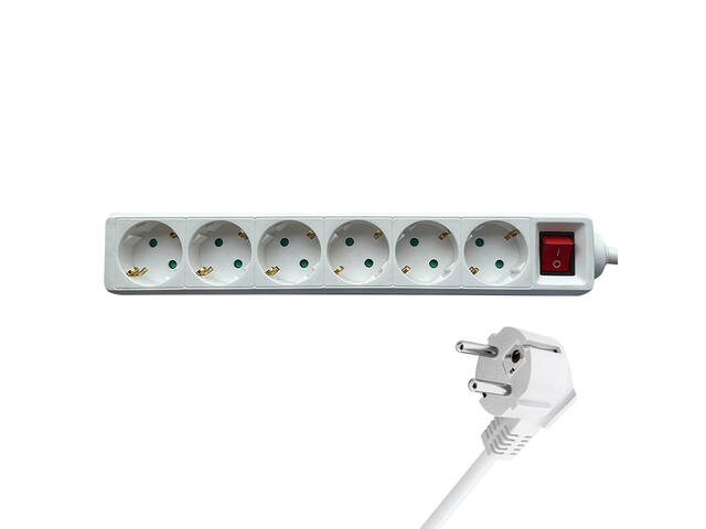 Stekkerdoos BRASQ  6 voudig 1.4 meter wit