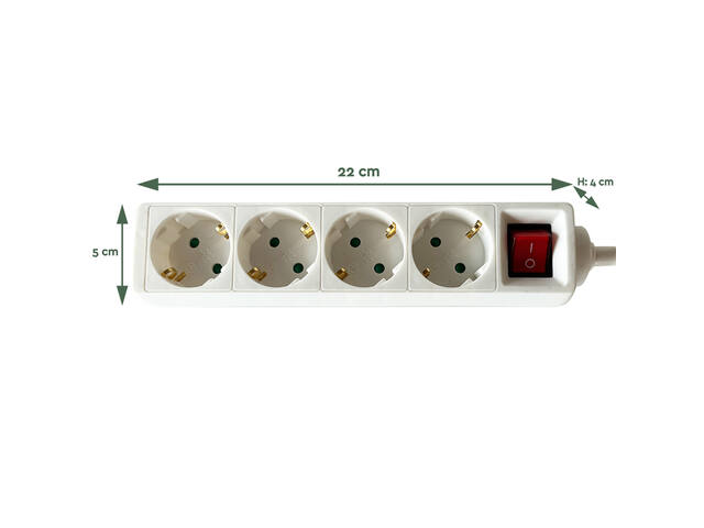 Stekkerdoos BRASQ  4 voudig 3 meter wit