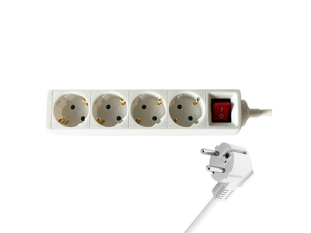 Stekkerdoos BRASQ  4 voudig 3 meter wit