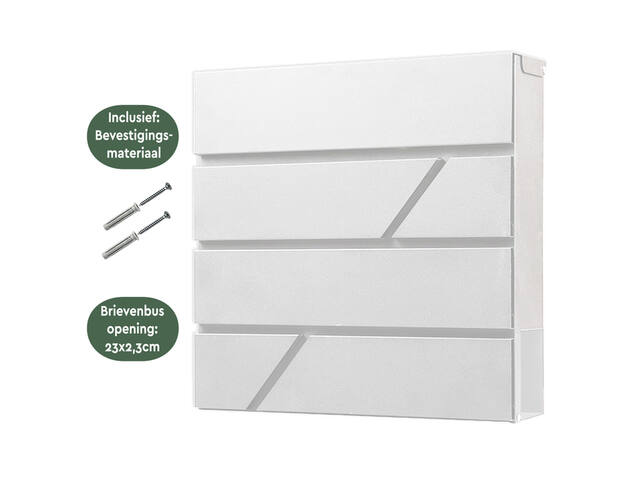 Brievenbus BRASQ PB200 Deluxe wand wit